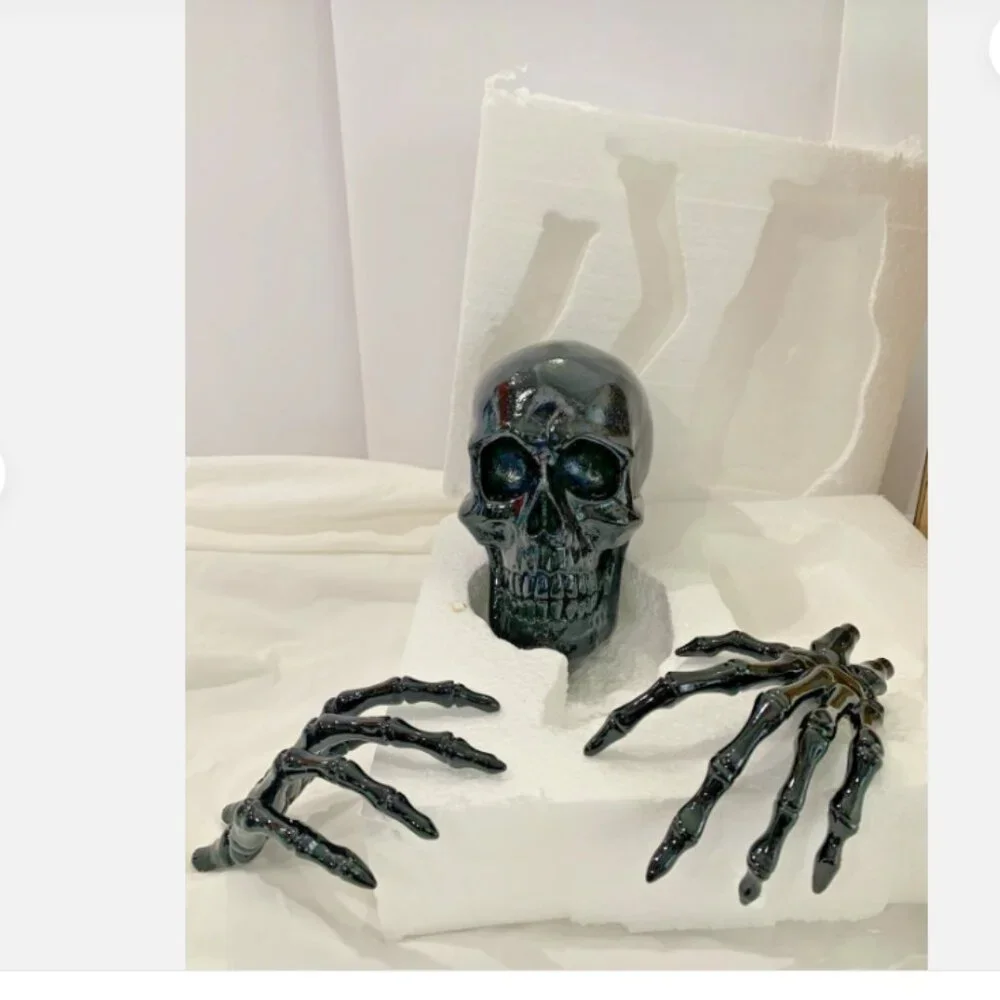 Grandin Road Gothic Skull and Hands, Set of Three item# 168132 (Black) Halloween - Picture 6 of 10